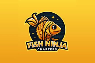 design awesome fish ninja logo