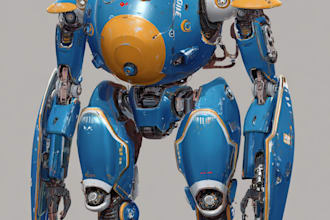 do anime style mecha robot illustrations