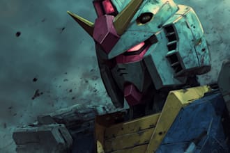 draw gundam, armor, transformers, mecha robot in anime style