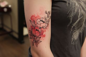 custom a watercolor tattoo design