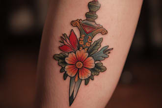 custom a watercolor tattoo design