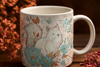 create a custom coffee mug design or coffee cup design
