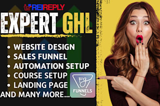 build ghl landing page, fg funnels automation go high level website sales funnel