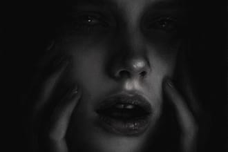 paint digital realistic or abstract dark art portraits