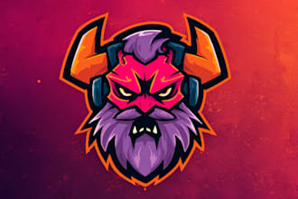 design gaming mascot logo for twitch, youtube, esport, sport