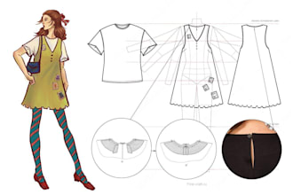 create fashion and costume design with tech sketches