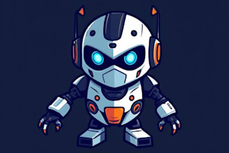 make modern robotic mascot logo with unique concepts