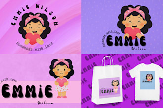 design brand identity kits with cute characters