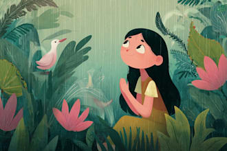 design cute and playful illustrations for kids books