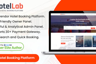 build hotel booking website, rental website with booking, API, admin panel