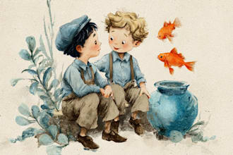 draw digital watercolour children book illustration