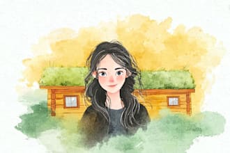 do custom watercolor paint illustration or clipart in digital form
