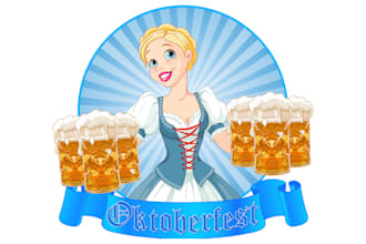 make a high quality oktoberfest mascot logo design in 12 hours
