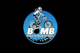 design modern female mountain biking logo