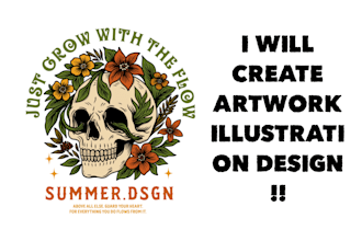 do something art with skull theme and more illustration