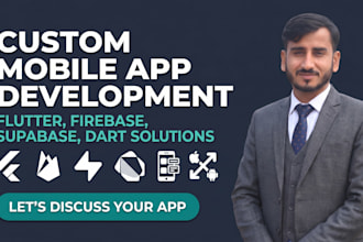 create custome mobile app, flutter, nodejs backend, api integration