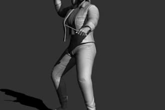 model female warrior character,gta avatar,dnd model,creature,game asset rigging