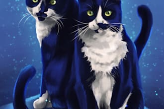 draw a custom digital pet portrait