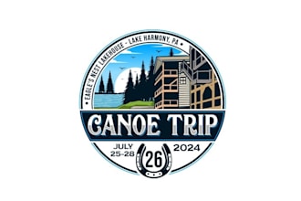 design amazing fun canoe trip logo