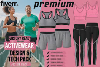 design streetwear menswear, activewear, hoodie, puffer jacket tech packs