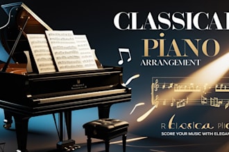 arrange your melody into a classical, orchestral piano music arrangement