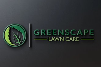 design landscape, grass, agriculture and lawn care logo