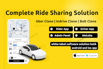 develop rideshare taxi booking mobile app for driver and customer with admin