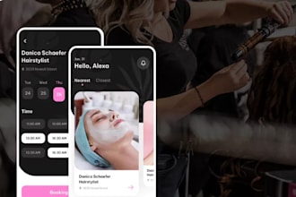 build salon booking app, spa app, hair stylist app,