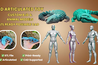 do articulated bjd, printable toy, animal toy, toy model, bjd doll, print ready