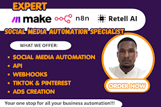 make social media automation make com automation social media post ai automation