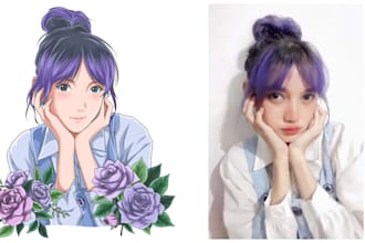 draw your original character, fanart profile photo in anime