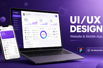 design UI UX for website, mobile app, or landing page in figma