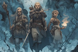 create a custom dnd party character illustrations