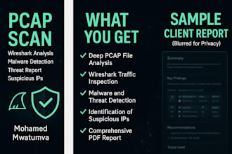 analyze your pcap or wireshark file for suspicious network activity