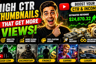 design high ctr youtube thumbnail for cash cow videos