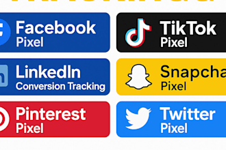 set up tiktok, snapchat, pinterest, linkedin pixels, and conversion tracking