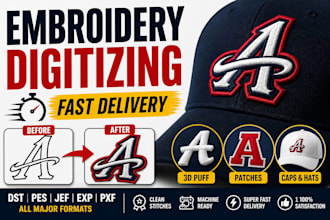 professionally digitize your logo for embroidery machine