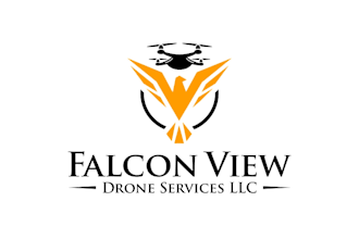 design modern falcon, drone, real estate logo
