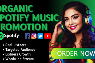 do spotify music promotion to real listners and grow your audience worldwide