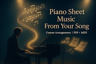 create a professional piano arrangement from your song or audio file