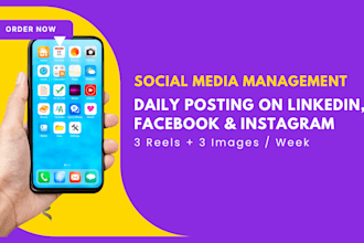 be your social media manager for daily posting on linkedin, facebook, and