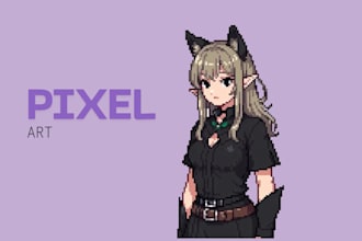 create pixelart portrait pixel art painting