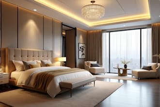 create luxury living room, bedroom interior design