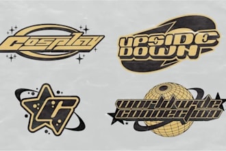 draw streetwear logo custom, psychedelic, edgy, y2k, grunge for your business