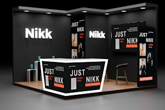 design realistic 3d exhibition booths and trade show stands