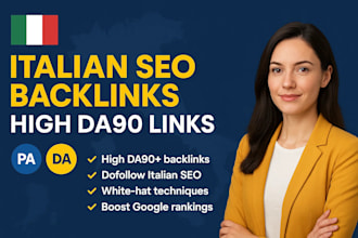 build italian dofollow SEO backlink, italian da90, high da italian link building
