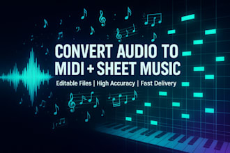 convert your audio or song into high quality editable midi and music notation