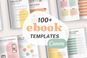 design canva digital products, printable workbook journal, canva ebook design