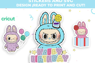 design cute custom digital sticker for planners or print