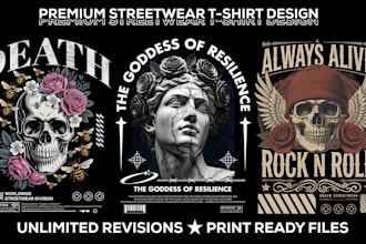 do custom streetwear t shirt or hoodie design